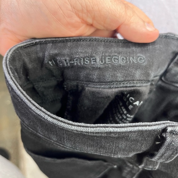 American Eagle Dream Stretch High Rise Jegging Jeans Womens 2 Black Denim 2176 - Picture 3 of 10